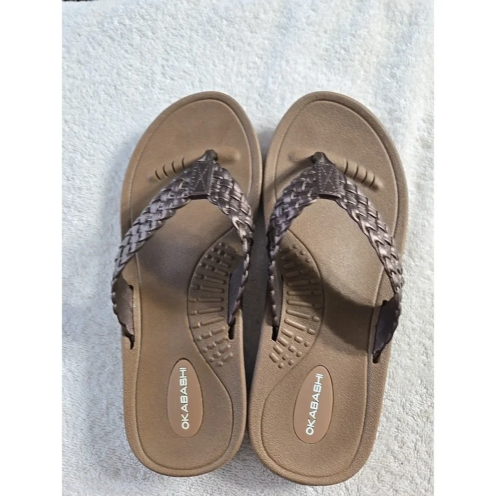 Okabashi‎ Womans Flip Flop Size Small Copper Color Shoes